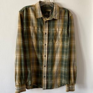 PrAna long-sleeved plaid shirt size small